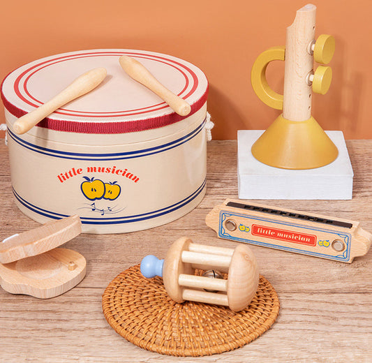 5 in 1 Wooden baby musical instrument kit (Little Musician set)