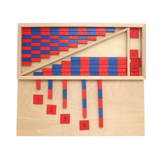 Montessori Wooden Red and Blue Numeral Rods