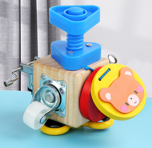 Montessori inspired musical teddy busy cube