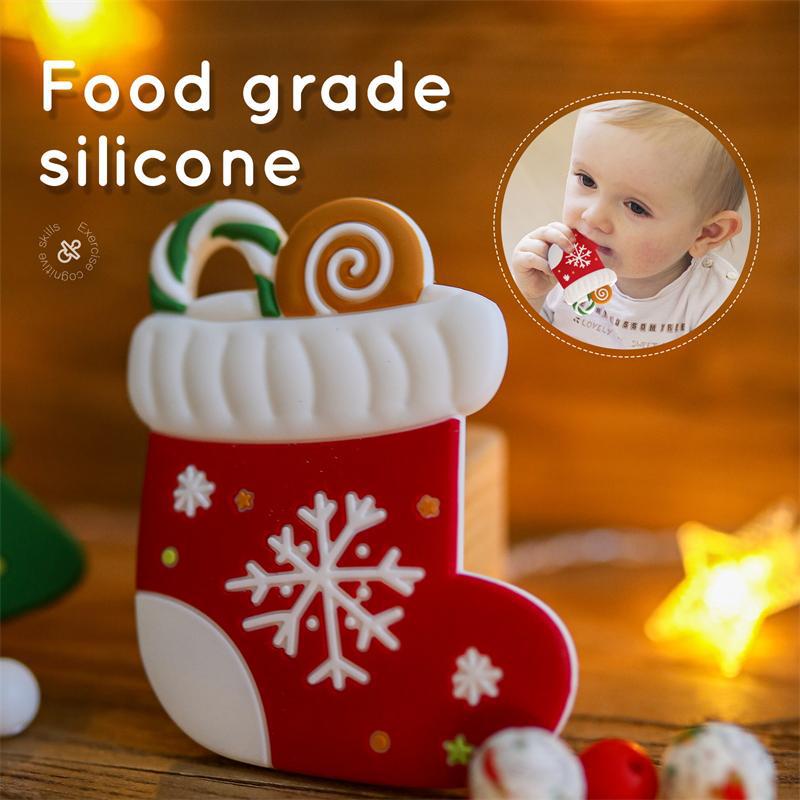 X'mas silicone teether and rattle