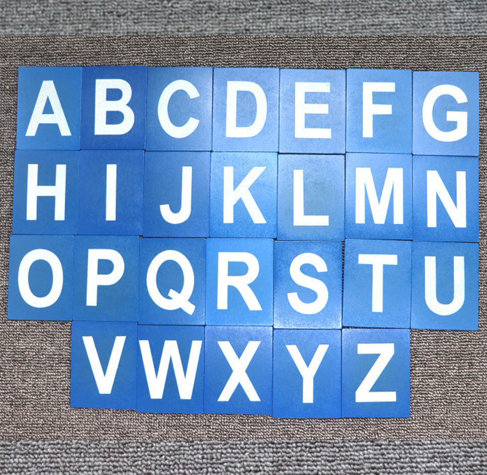 Wooden Montessori Sandpaper Alphabets Card Letter A-Z