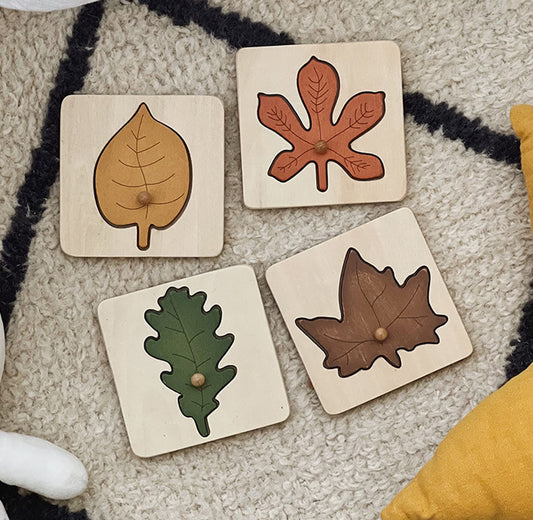 Wooden leaf jigsaw puzzle