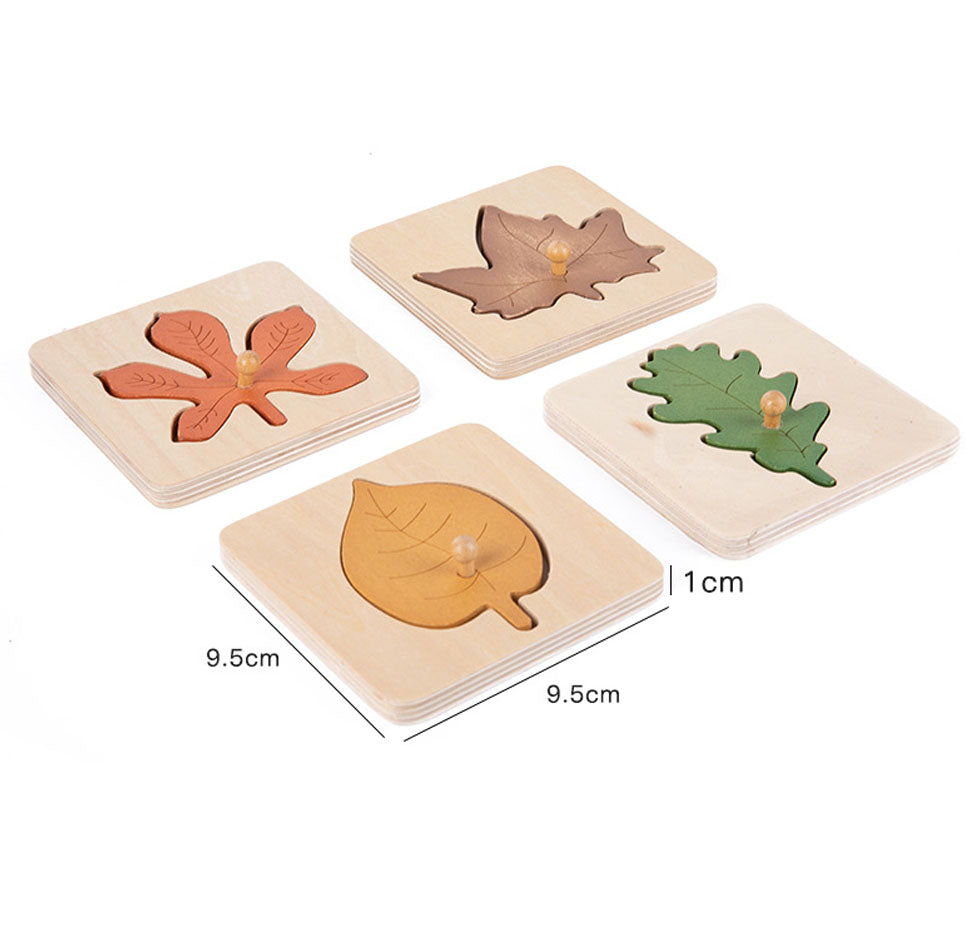 Wooden leaf jigsaw puzzle