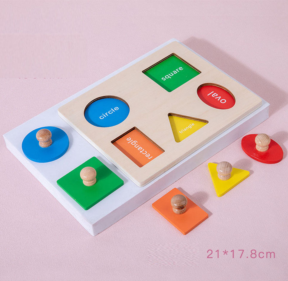 Montessori wooden knob geometric puzzle