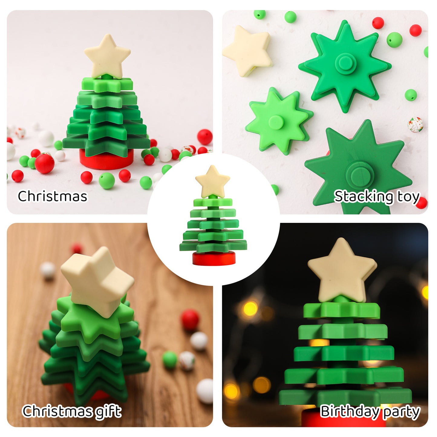 X'mas tree silicone teether