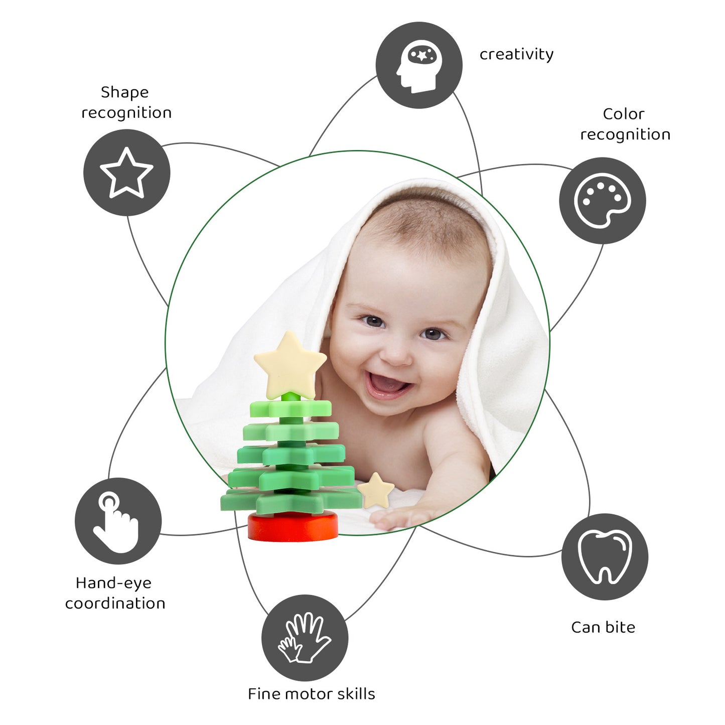 X'mas tree silicone teether